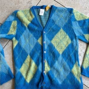 Blue and Yellow Argyle Sweater